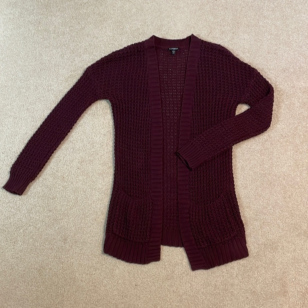 Express waffle knit cardigan